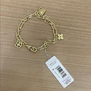 Kendra Scott Gold Floral Charm Link Bracelet